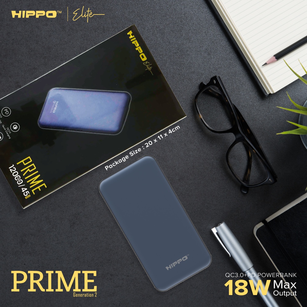 Hippo Elite Power Bank Prime Gen 2 12000 mAh PD 18W Quick Charging 3.0