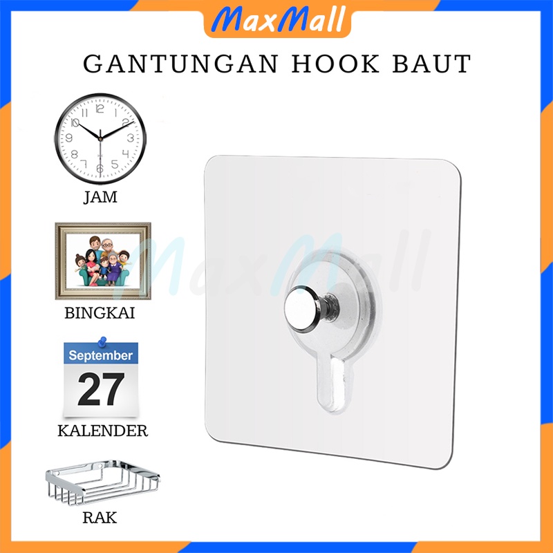 Hook Paku Gantungan Magic Baut Paku Perekat Tempel TANPA BOR Tempelan Foto Rak dinding Gantung Gantu