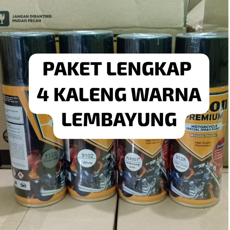 DITON PREMIUM PAKET LENGKAP WARNA LEMBAYUNG 4 PCS Pilok Cat Semprot Lembayung (Epoxy - Dasar Putih - Lembayung - Clear) 4pcs x 400ml