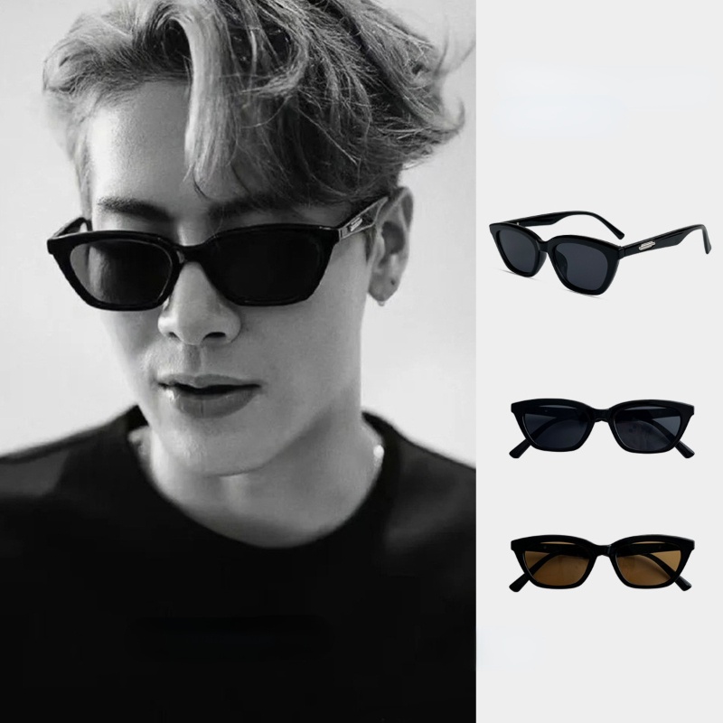 (YUZHU) Western Fashion Cat Eye Sunglasses Kacamata Hitam Untuk Pria Premium Sense Vintage Small Frame Sunshade Sunglasses Untuk Wanita