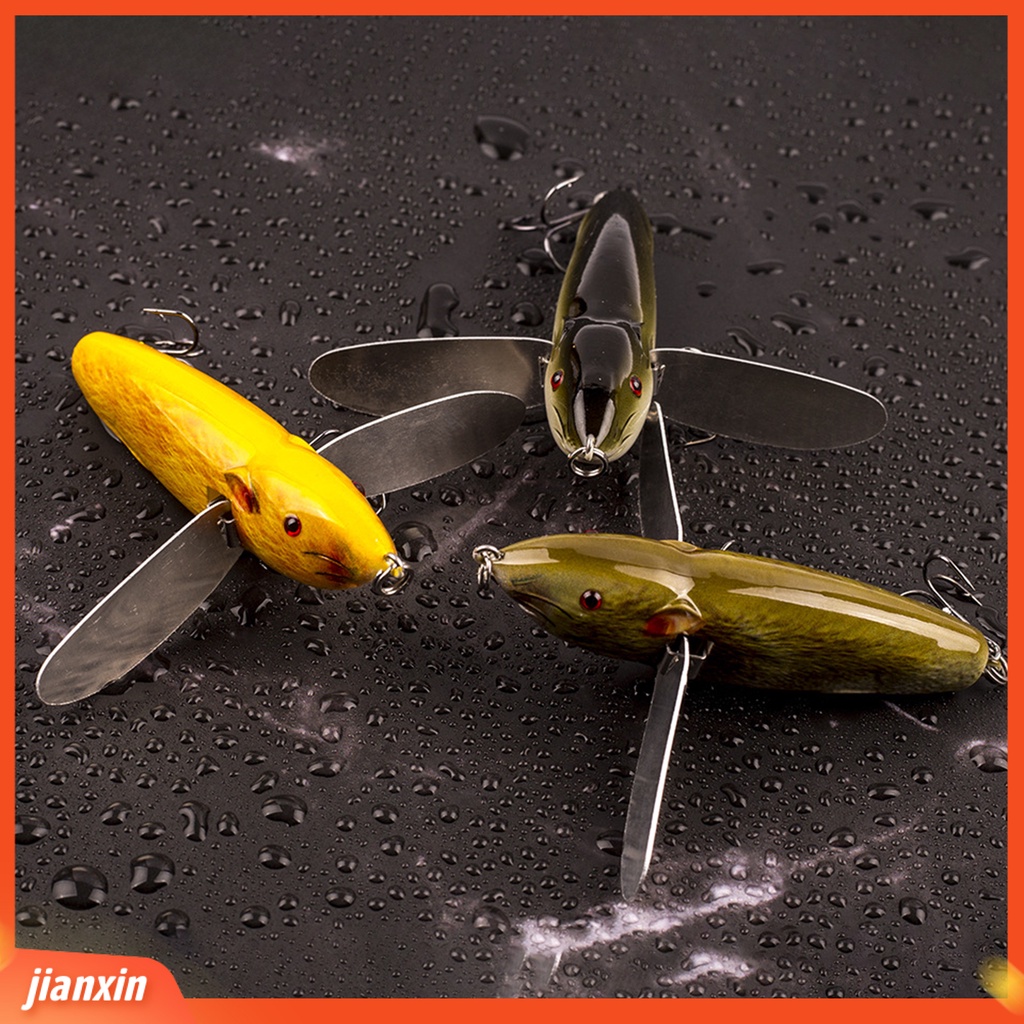 (In Stock) 8cm /14g Umpan Pancing Simulasi 3D Fisheyes Tajam Kait Mini Reusable Atraksi Ikan Ringan Topwater Buatan Mouse Bass Umpan Peralatan Memancing