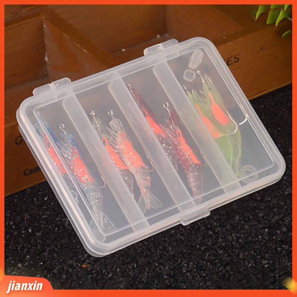 (In Stock) 1set 6cm/3g Umpan Udang Lembut Simulasi Tajam Kait Angling Karet Lembut Umpan Jalan Bercahaya Umpan Udang Memancing Luar Ruangan