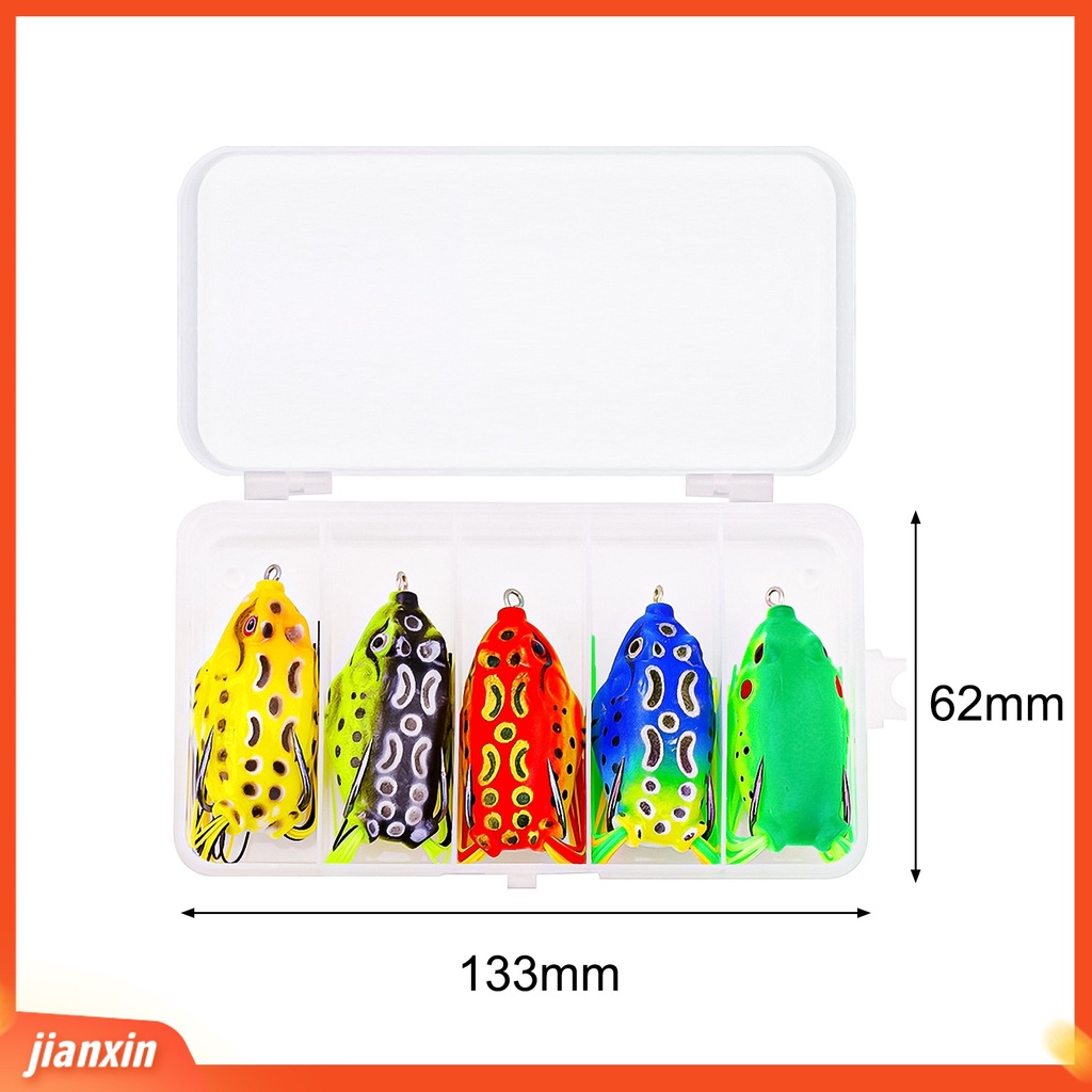 (In Stock) 5Pcs /Set Katak Lure Strip Line Kait Ganda Warna-Warni Lembut Simulasi Topwater Memancing Crankbait Untuk Outdoor