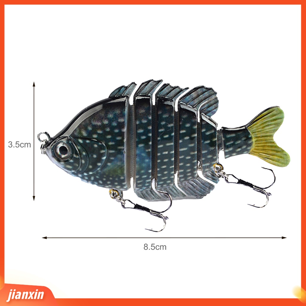 (In Stock) 8.5cm 25g Umpan Buatan Bionic 3D Eyes ABS 6segment Memancing Umpan Palsu Untuk Air Tawar