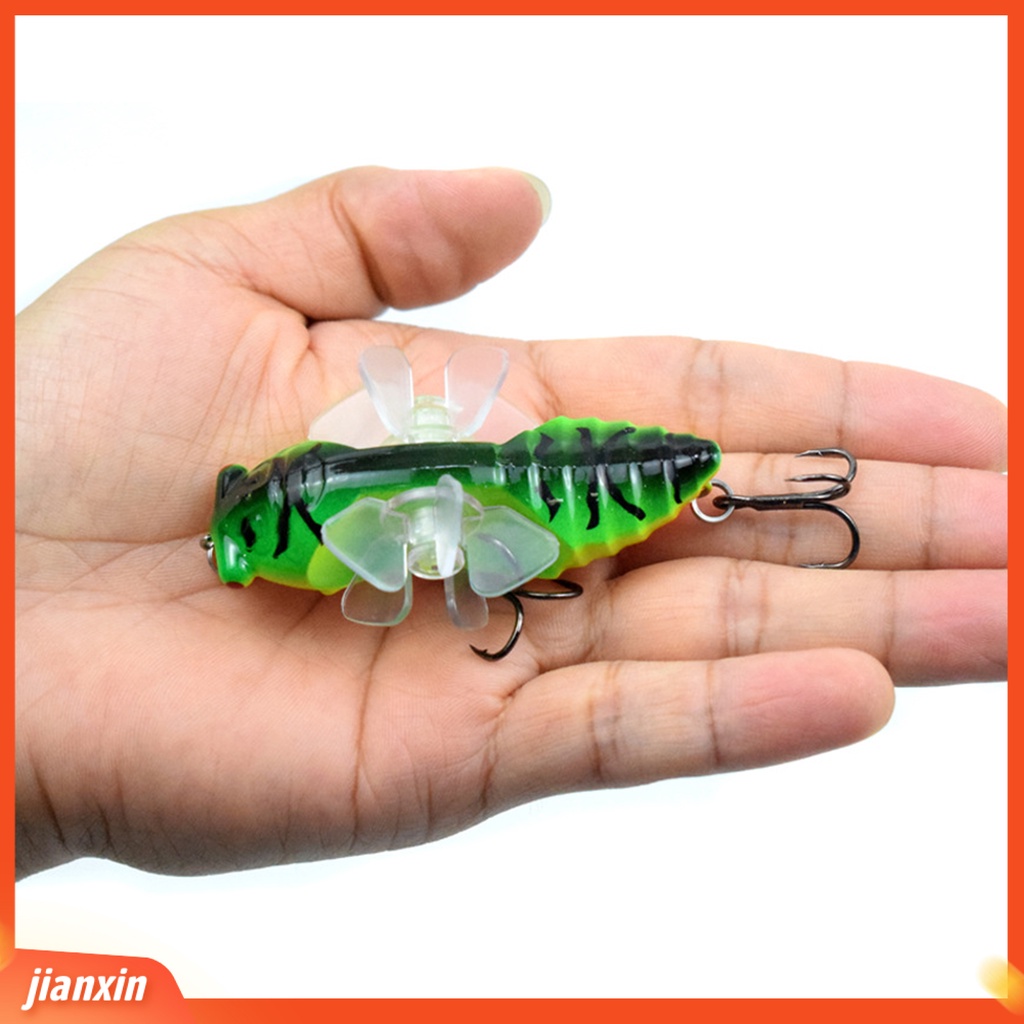 (In Stock) 15.5g 7.5cm Cicada Lure Hard Rotating Wheel ABS Insect Fishing Barb Hooks Umpan Buatan Untuk Outdoor