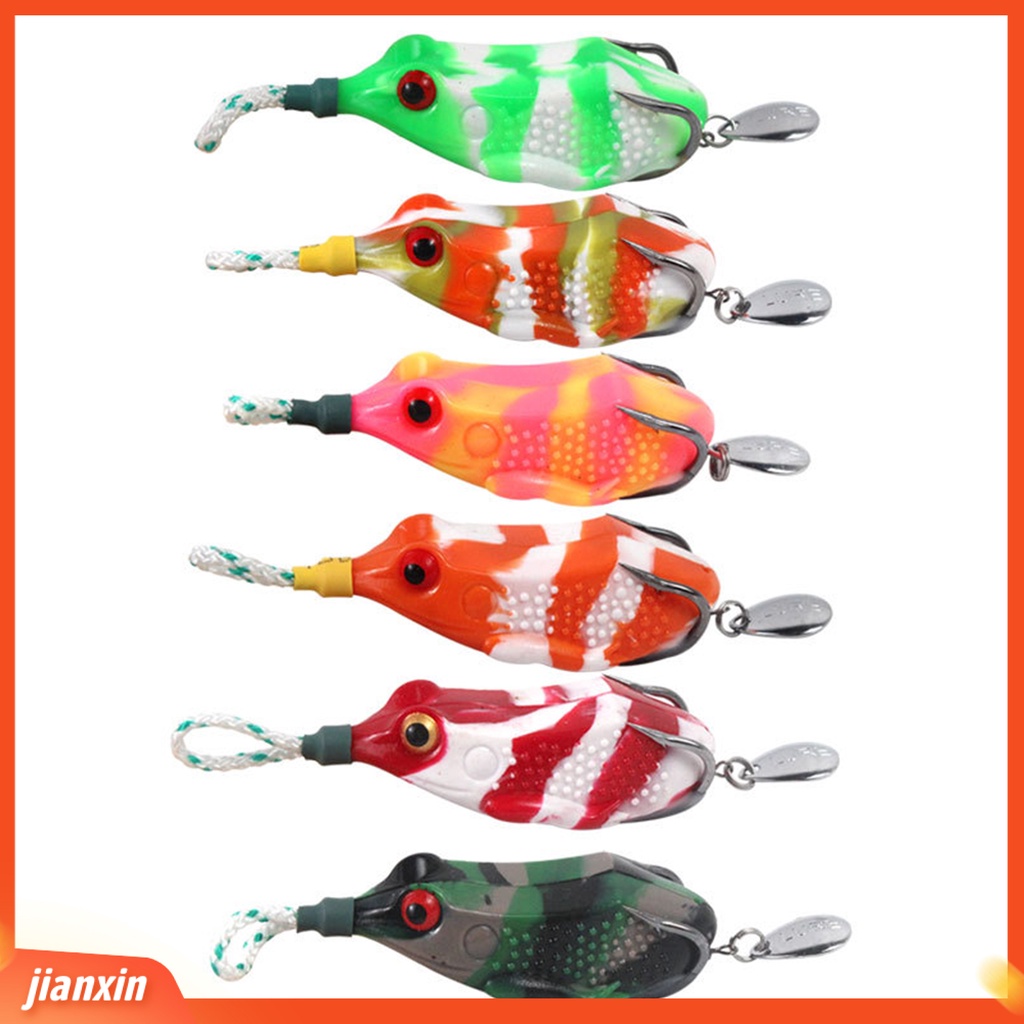 (In Stock) 14g 6.5cm Umpan Kodok Anti Gigit Berputar Tajam Kait Sub Umpan Simulasi Mengambang Air Katak Lembut Untuk Outdoor
