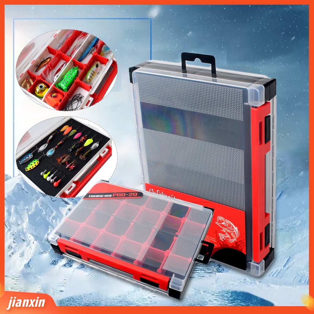 (In Stock) Double Layer Kotak Penyimpanan Plastik Multifungsi Wadah Umpan Pancing Portabel