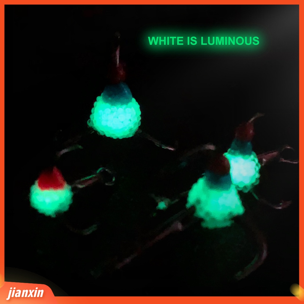 (In Stock) 5pcs Treble Hook Luminous Konstruksi Kuat Kait Ikan Treble Baja Karbon Untuk Pecinta Memancing