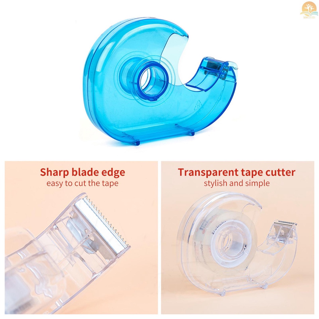 In Stock Transparan Desktop Tape Cutter Tape Hand Use Dispenser Tape Perekat Plastik Praktis Portable Ringan Untuk Kantor Rumah DIY Alat Tulis Kerajinan Tangan 10.2x7.2x2.5 cm Suitab