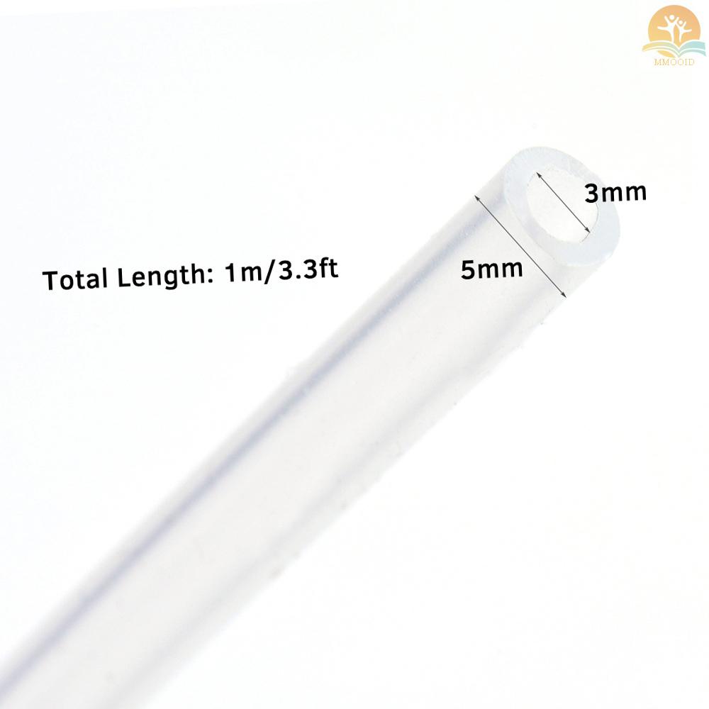 In Stock Tabung Silikon Food Grade Transparan Selang Fleksibel Pipa Silicone Tubing Untuk Dosing Pump Pompa Peristaltik Untuk Aquarium Lab Chemical Cairan Air Analitik Panjang 1M, 3mm*5mm