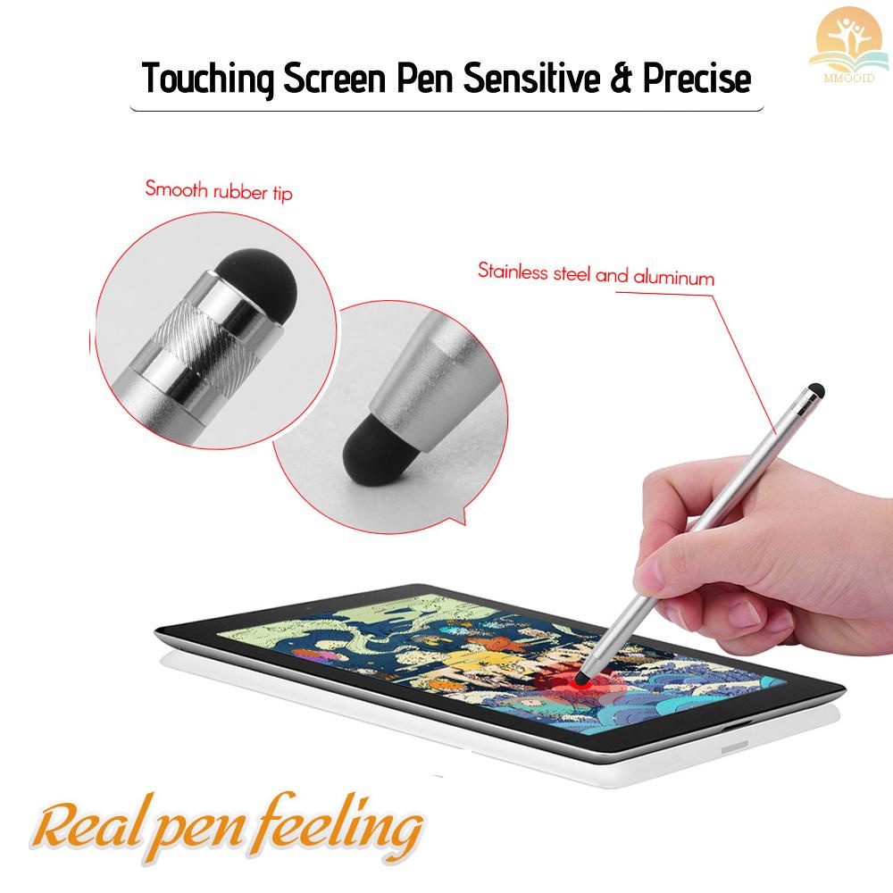 In Stock 2in1 Pen Stylus Touchscreen Universal Untuk Semua Tablet Touchscreen Handphone Dengan 8tips Karet Lembut Extra Tergantikan 4pcs 2Black/2Silver