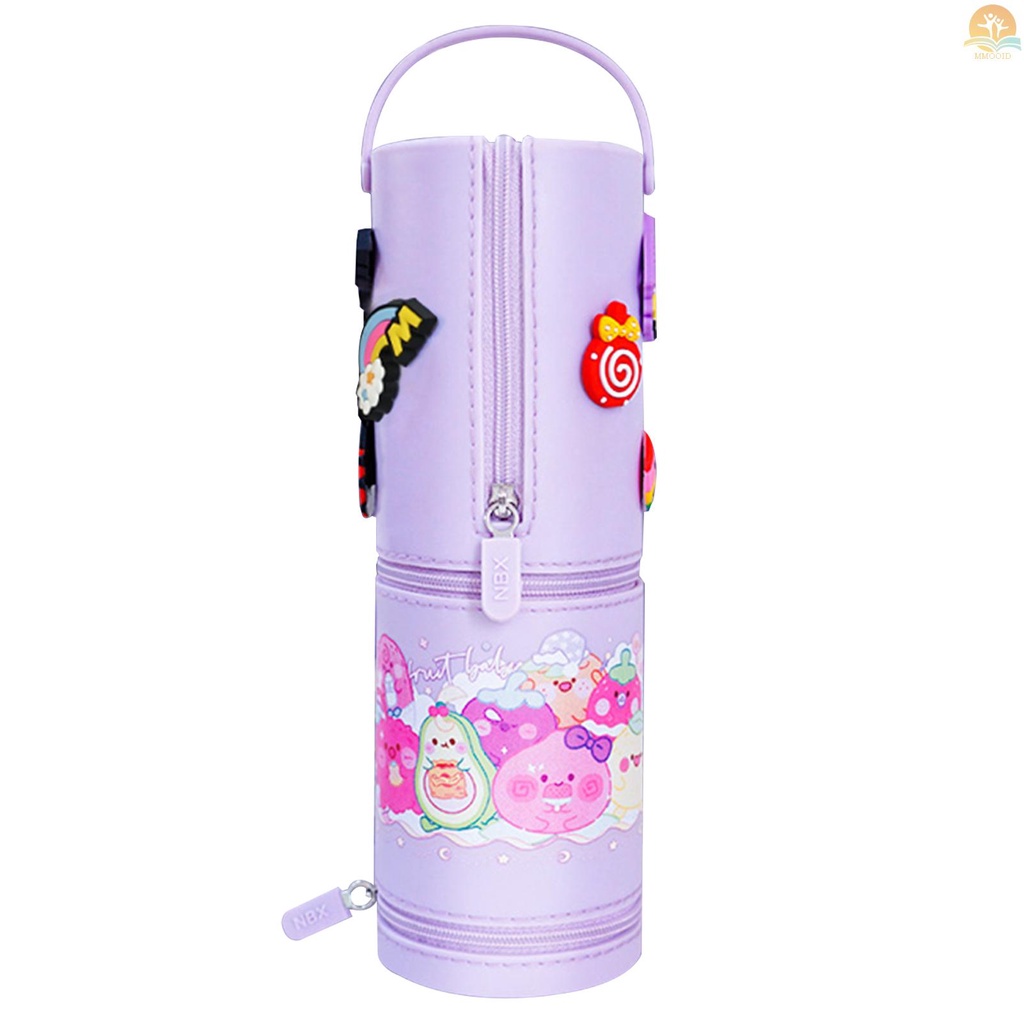 In Stock NBX Silikon Pensil Case Kapasitas Besar Kartun Lucu Tempat Pulpen Tahan Lama Tahan Air Berdiri Tas Pensil Kantong Penyimpanan Alat Tulis Meja Organizer Untuk Siswa Kantor Sekolah B