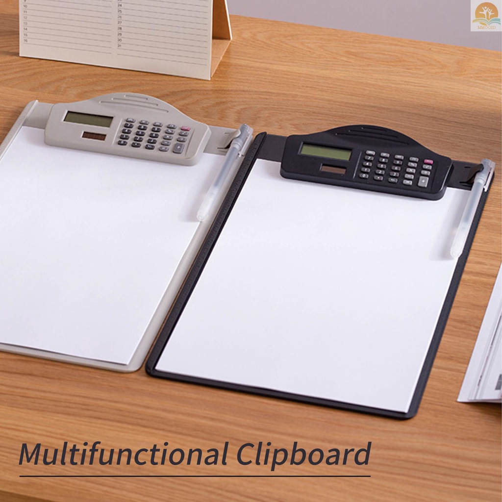 In Stock Clipboard Multifungsi Dengan Binder Kalkulator Tulisan Pad Pen Slot &amp; Skala Untuk File Kertas A4 Cocok Untuk File Bisnis Kantor Siswa