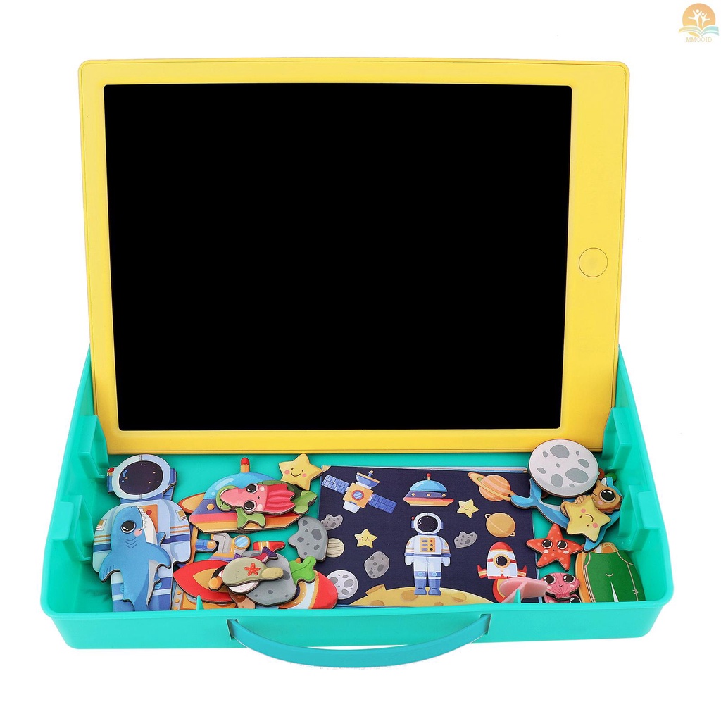 In Stock LCD Writing  with Pencil Case Drawing Board 9.5 Inch Colorful Screen with Stylus Drawing Writing Taking Notes Leaving Messages Box Organizer for Toddlers Boys Girls