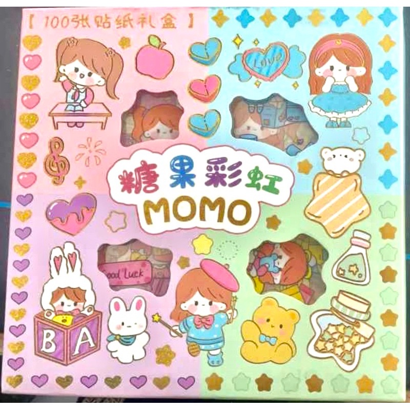 

RANDOM 4 WARNA STIKER MOMO KOTAK 100 Lembar MOMO RAINBOW