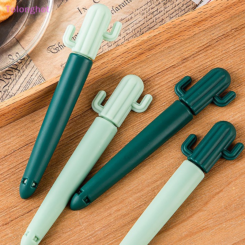 Tolonghot&gt; 5pcs Portabel Penyimpanan Dapur Makanan Snack Seal Sealing Bag Clips Cute Cactus Sealing Clip Fresh-keeping Tea Sealing Clip well