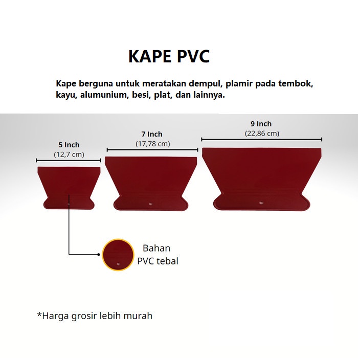 kape pvc 9 inch / kape plamir / kape dempul / scraper dempul ocean