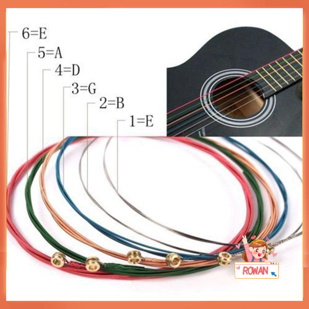 R-FLOWER Senar Gitar Akustik Bahan Baja Rainbow Warna-Warni Universal