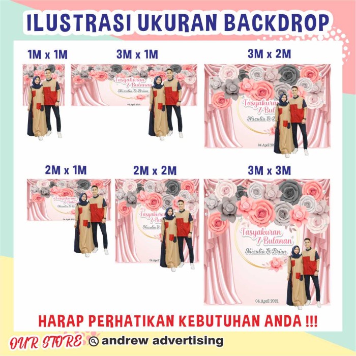 Spanduk / Backdrop Custom Tasyakuran kehamilan 4 bulanan / 7 bulanan - Design 03