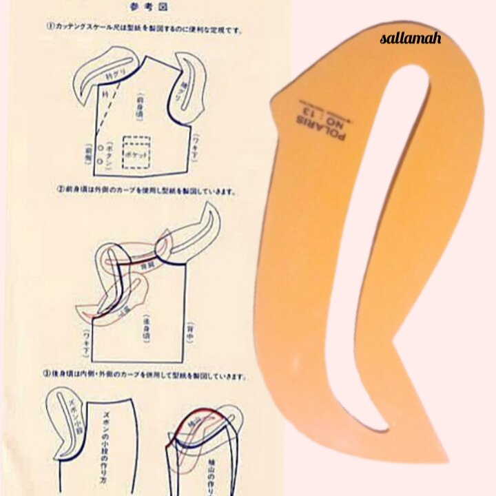 penggaris pola jahit lingkar ketiak  penggaris besar   dan pola ,.