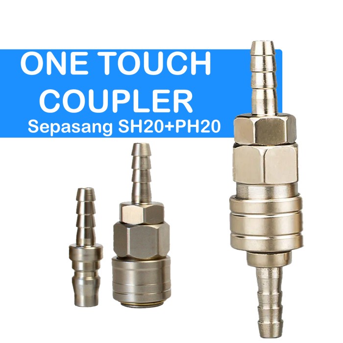 One Touch Quick coupler Swivel sepasang - Untuk ke selang Id 8mm - SH20+PH20