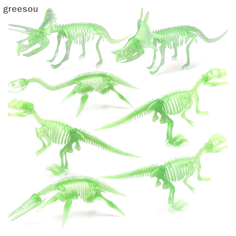 Greesou Realistis Kerangka Dinosaurus Fluorescent Dino Fossil Model Patung Dekorasi Hewan ID