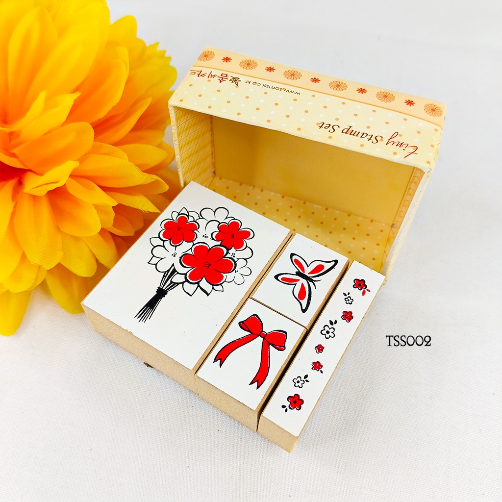 

Box Kayu Stampel Bunga Hiasan Buku Scrapbook Kit TSS002