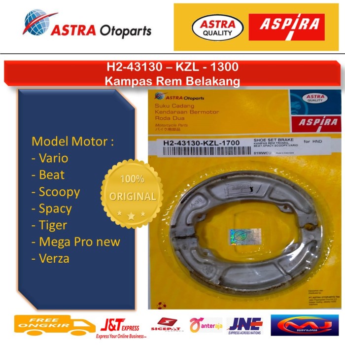 KAMPAS REM BELAKANG MOTOR HONDA BEAT ORIGINAL / ASLI ASPIRA ASTRA