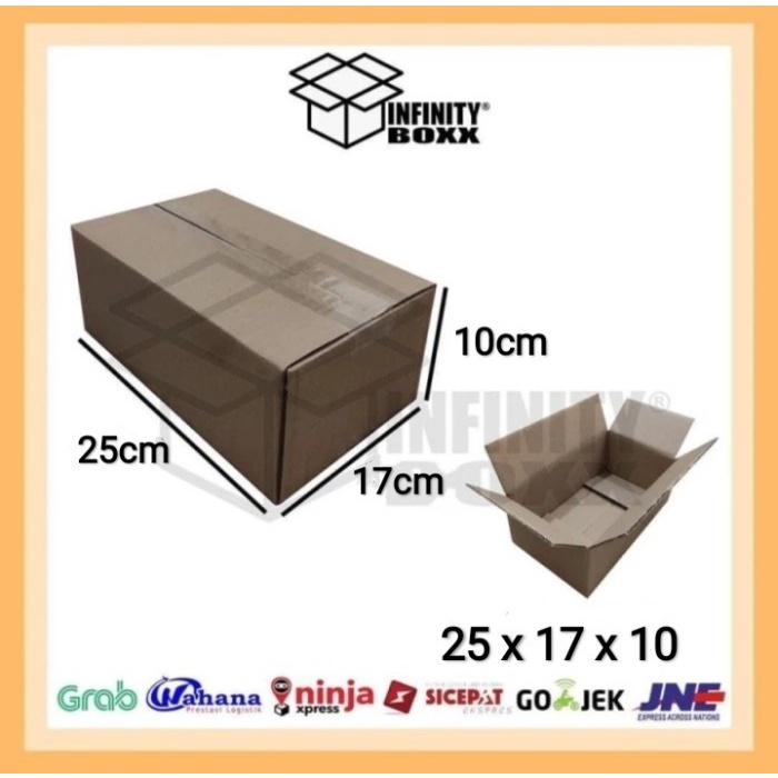 

kardus box packaging packing 25x17x10 cm POLOS SHEET