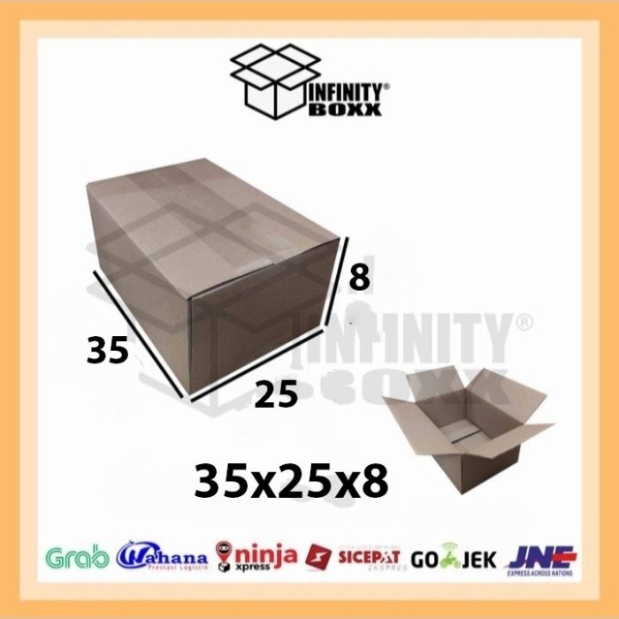 

Kardus box packing uk 35x25x8 SHEET POLOS