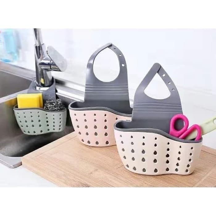 OLV HOUSEWARE - Tempat Sabun MUDAH DIGANTUNG / Spon / Sponge Cuci Piring Gantung Multifungsi double 
