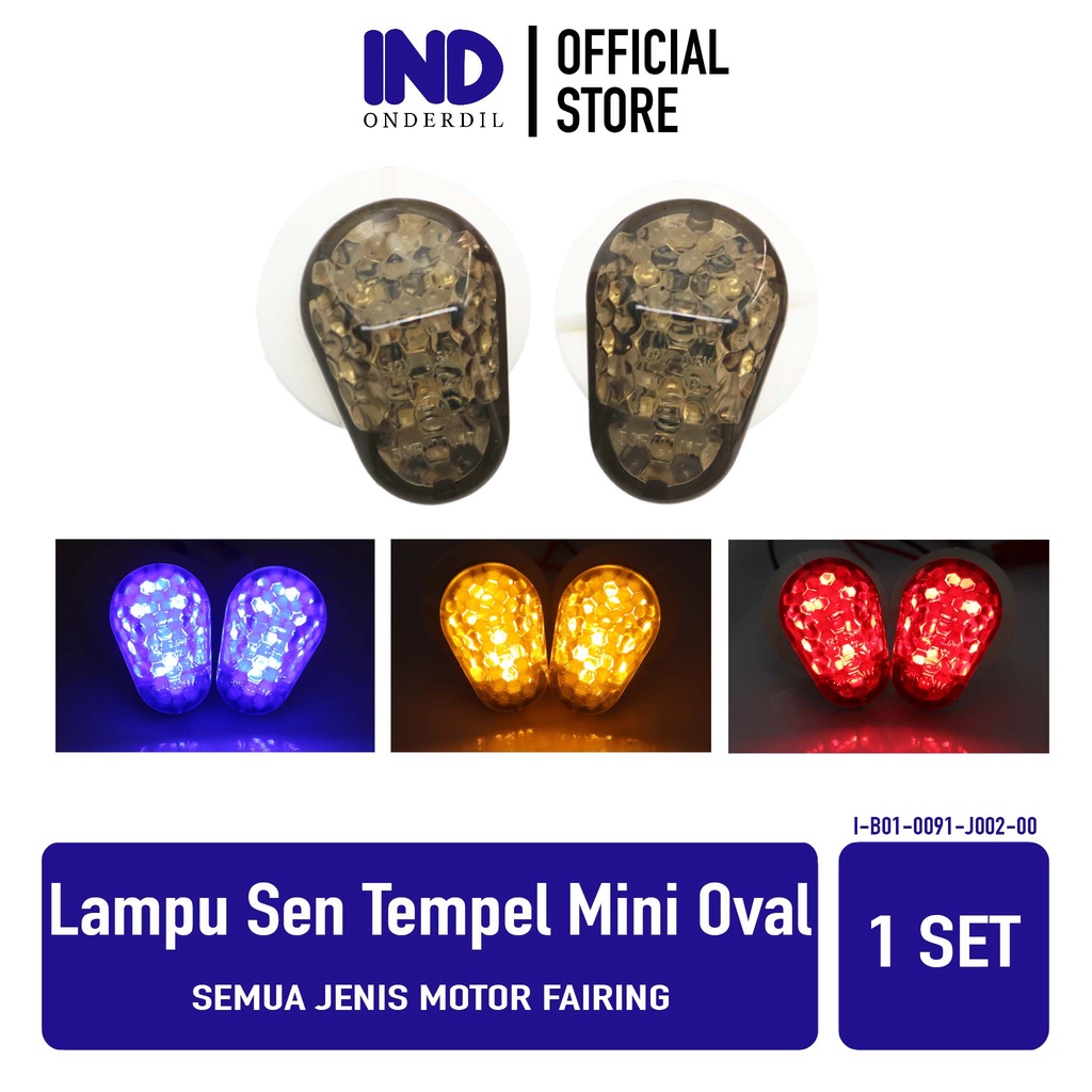 IND Onderdil Lampu Sein Tempel Mini LED Untuk Semua Jenis Motor Fairing Ninja 250 300 R15 R15 R25 GSX 150 CBR R15 R25 Sen Oval Kecil Merah Biru Kuning