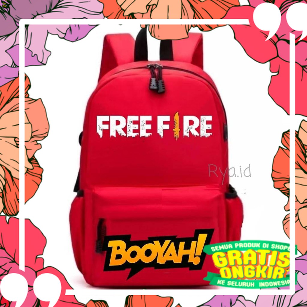 Tas Ransel Anak Sekolah Karakter Game Free Fire Terbaru Backpack Cute Murah Batam Tas Kanvas import/