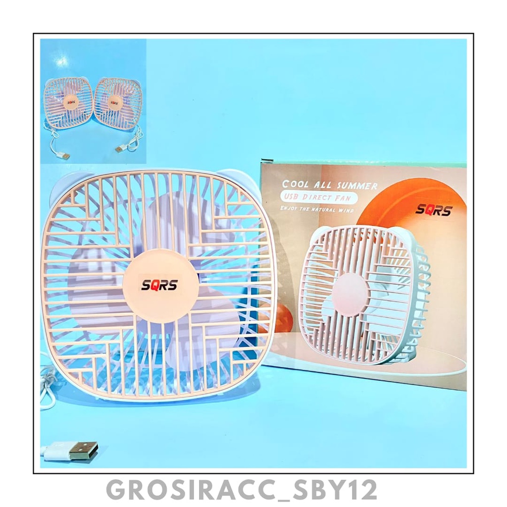 (GAS) Kipas Angin PERSEGI Dengan Lampu LED Kipas Angin Lipat USB Kipas Duduk Multifungsi SQRS