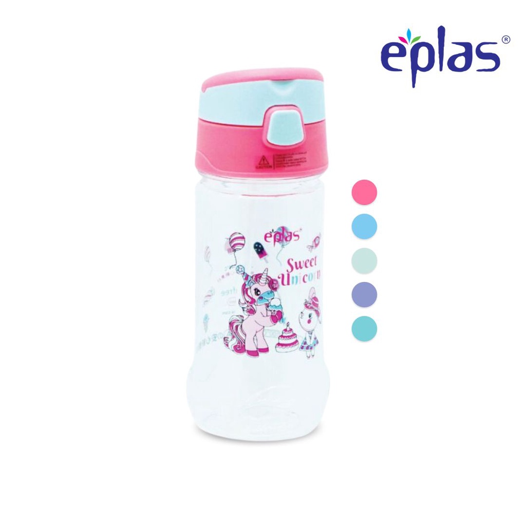 EPLAS KIDS 450ml Unicorn Water Bottle With Straw & Handle EGQP-450