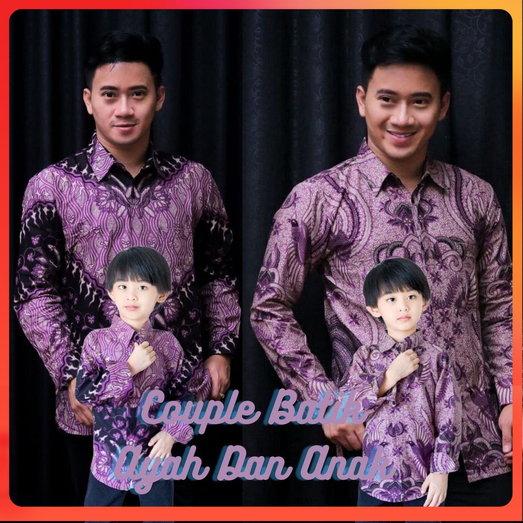 TERBARU Couple sweet/ couple batik ayah dan anak cowok BATIK Lilac Batik Ungu