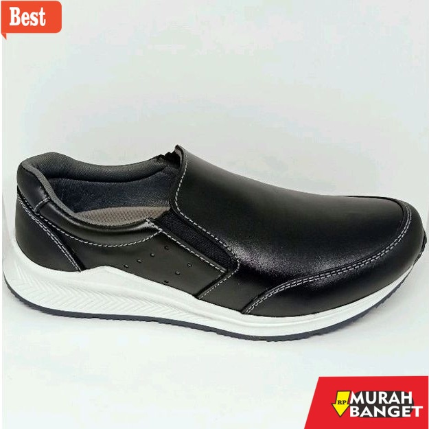 Sneakers pria terbaru- Sepatu Casual Pria Kulit Asli Sepatu Slipon Sneakers Sport Kulit Asli Grammer