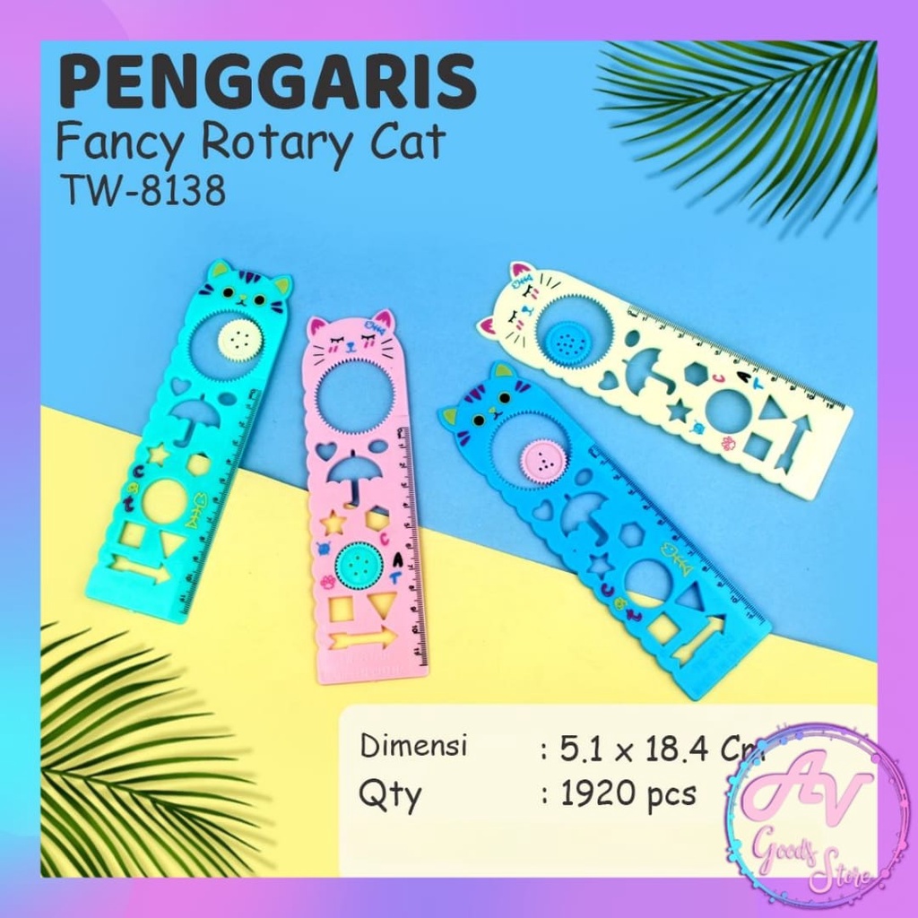 

Penggaris Rotary MINI CAT TW-8138 / 1buah Penggaris Pola Bentuk Fancy Lucu