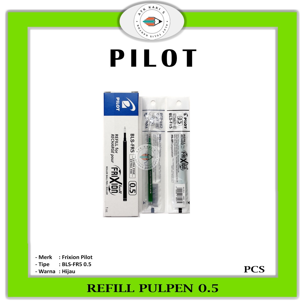 

PILOT - Refill isi pulpen frixion pilot 0,5 Hijau / Green -Pcs