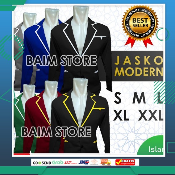 JAS KEREN STYLE TERBARU TERLARIS /Jas Almamater Almet Polos List Putih dan Kuning Murah Tanpa Furing