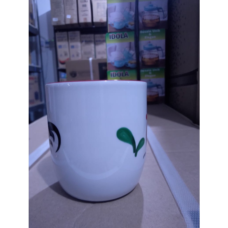Mug Gelas Keramik Ayam Jago Mug Keramik Kopi plus Tutup