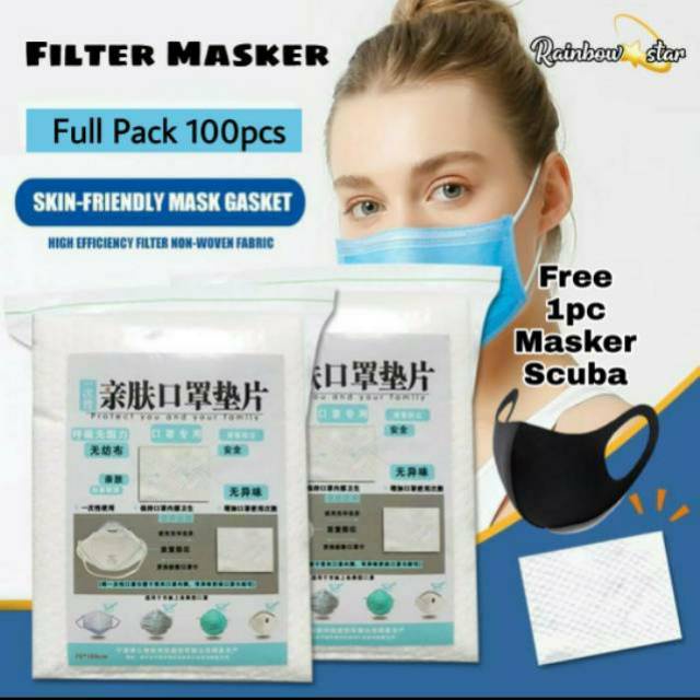 Masker Filter Isi 100pcs / Disposable Mask Filter / Refill Filter Tambahan Masker