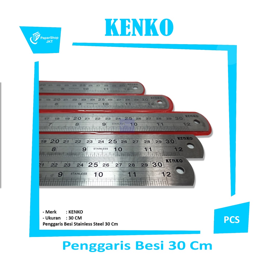 

KENKO - Penggaris Stainless Steel 30 Cm - Pcs