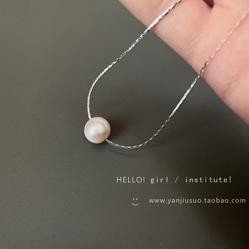 Kalung Mutiara Minimal New Feminin Leher Rantai Lock Bone Chain