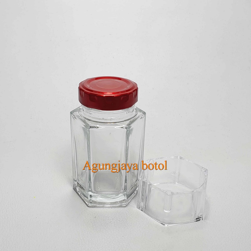 Jar Kaca 100 Ml Hexagon Clear / Jar Kaca / Toples Kaca / Jar Madu / Jar Selai / Jar 100 Ml