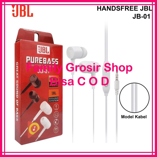Headshet JBL JB01 Headset Purebass JB-01 Hf music Audio Earphone