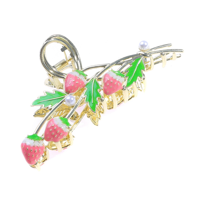 [AYBX] Strawberry Hair Claw Clips Cute Metal Hair Clip Pink Hair Claws Clips Styling Rambut Perlengkapan Rambut Fashion