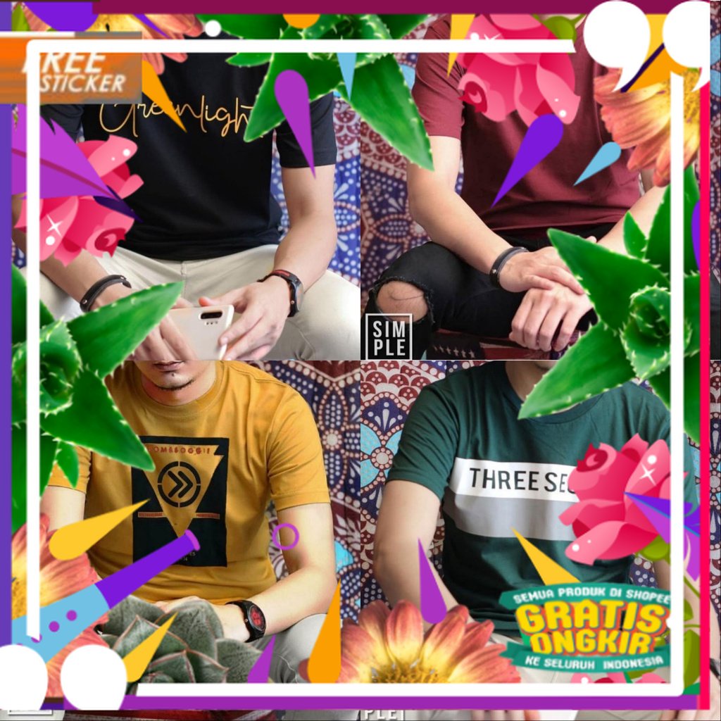 Kaos Pria Distro Baju Kaos Pria Original Ukuran M L Dan XL Bombogie 3Second Grlt/ solat sholat ied i