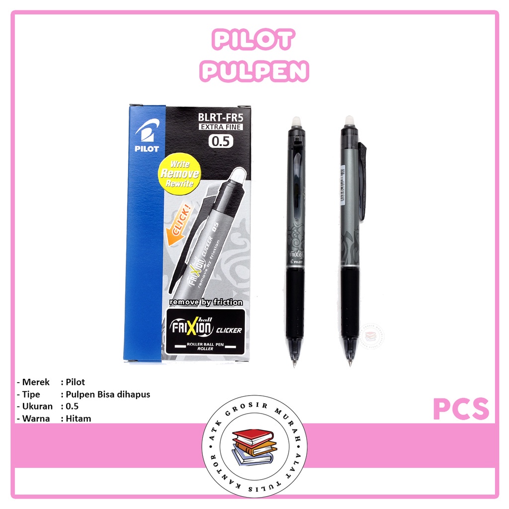 

PILOT - Pulpen Frixion 0.5 Hitam - Pcs