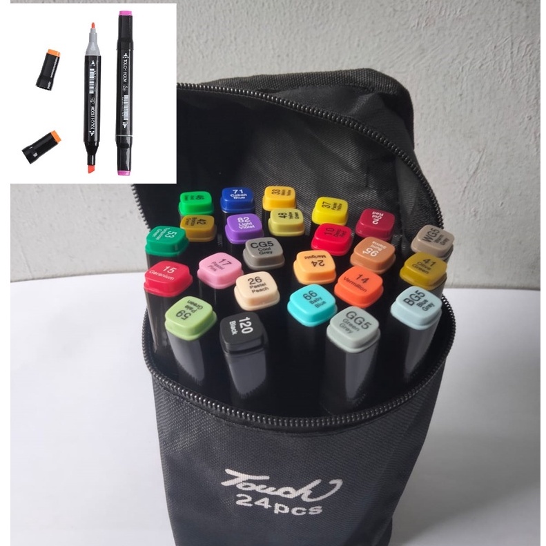 

24pcs Pensil Warna Cair Set Highlighter Stabilo Mewarnai Menggambar Dual Kepala GoK-ST0103